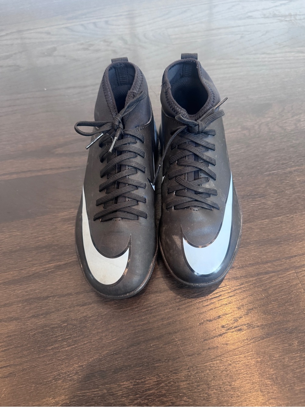 Nike kids Black turf/Cleat Shoes with Swoosh